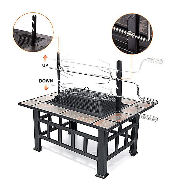 37-Zoll-Feuerstelle für den Außenbereich, quadratisch - 10H01A