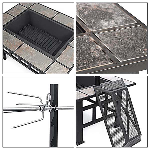 37-Zoll-Feuerstelle für den Außenbereich, quadratisch - 10H01A