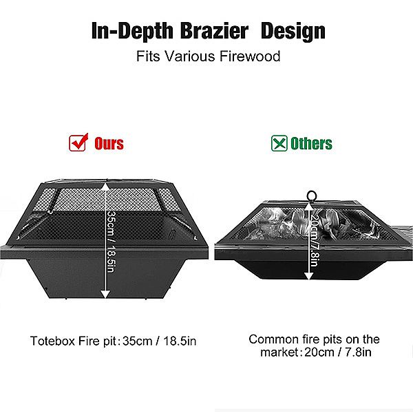 39-Zoll-Grill-Feuerstellentisch im Freien - 10H01B
