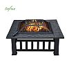 32-Zoll-Grill-Feuerstellen-Set aus quadratischem Metall - 10H01G