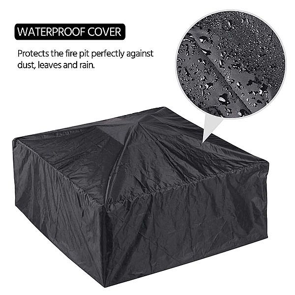 32-Zoll-Grill-Feuerstellen-Set aus quadratischem Metall - 10H01G