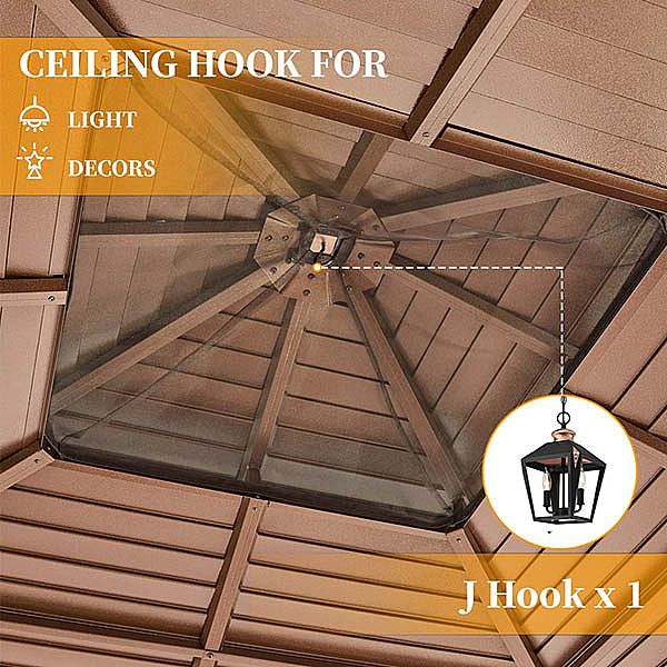 Outdoor-Pavillon aus Aluminium mit Doppeldach - 10G01C