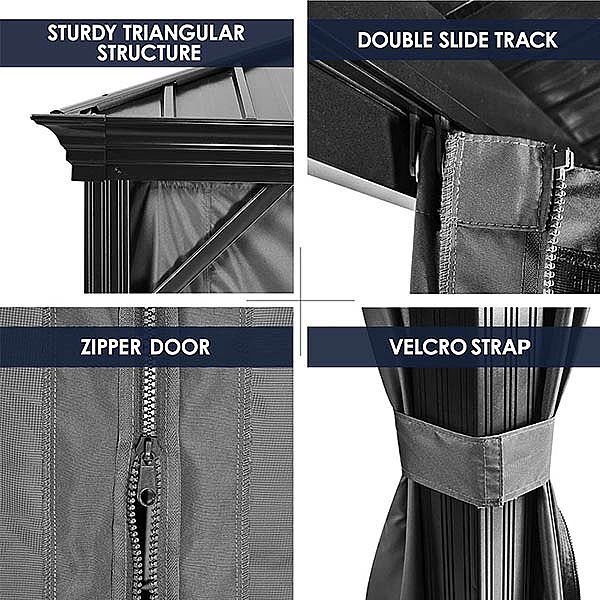 Luxus-Laube für den Außenbereich mit Mesh-Hardtop - 10G01F