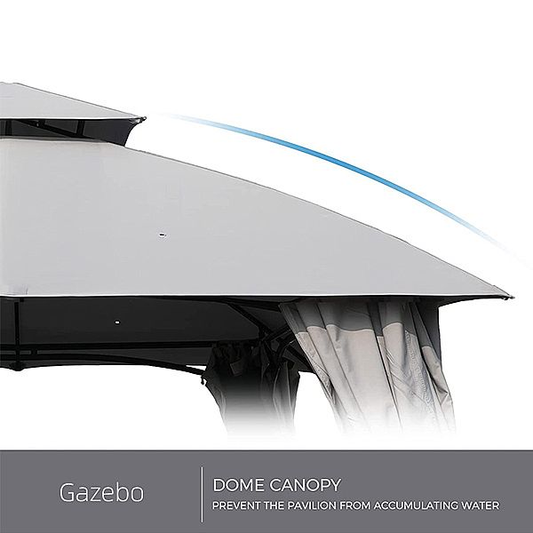 Doppelt belüfteter Softtop-Pavillon mit Vorhängen und Mesh - 10G01P