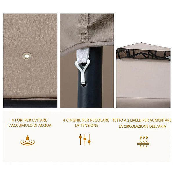 2-stöckiges Partyzelt mit Metalldach - 10G02C