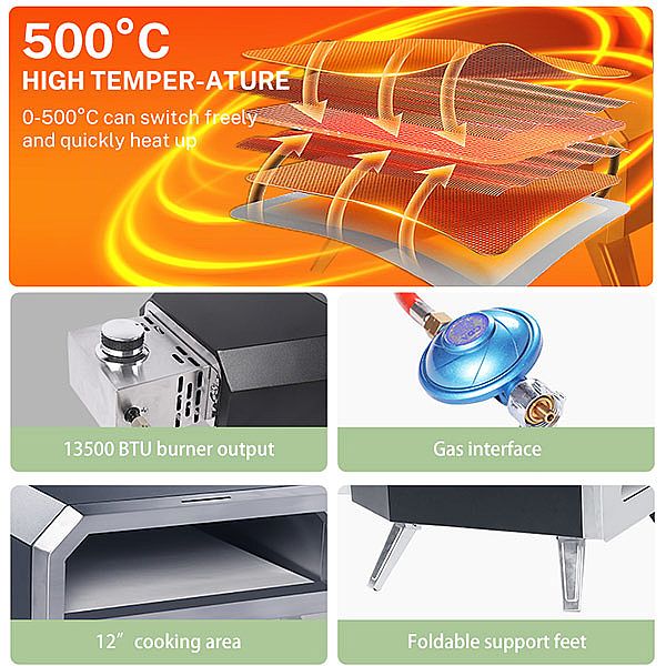 Tragbarer Garten-Gas-Pizzaofen - 11H01E