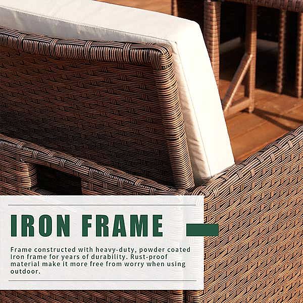 Platzsparendes Rattan-Esstisch-Set - 10D01E