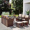 Platzsparendes Rattan-Esstisch-Set - 10D01E