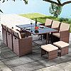 Platzsparendes Rattan-Esstisch-Set - 10D01E
