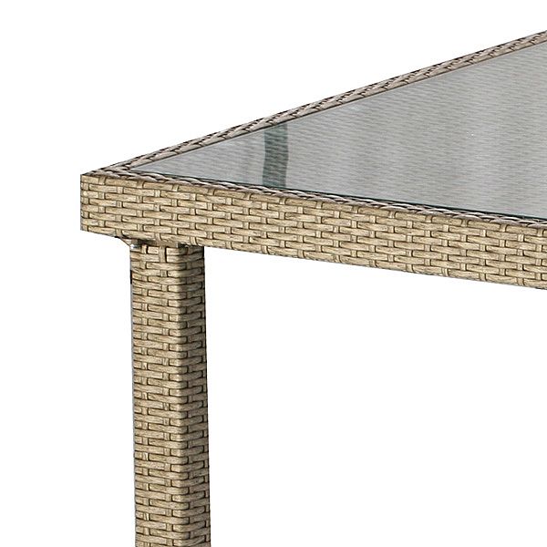 Geflecht Tisch und Stuhl Set mit sechs Stühlen Rattan Sessel - 10D01F