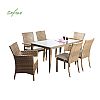Garten Rattan 6-teiliges Esszimmer Tisch und Stuhl Set - 10D01H