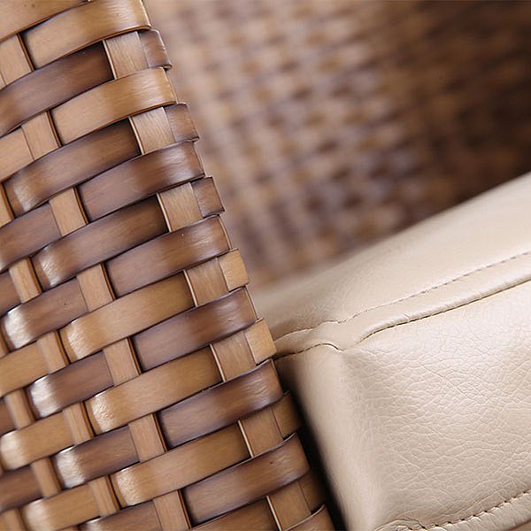 Garten Rattan 6-teiliges Esszimmer Tisch und Stuhl Set - 10D01H