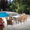 Garten Rattan 6-teiliges Esszimmer Tisch und Stuhl Set - 10D01H