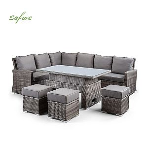 Weiden-Rattan-Möbel-Gartensofa-Set
