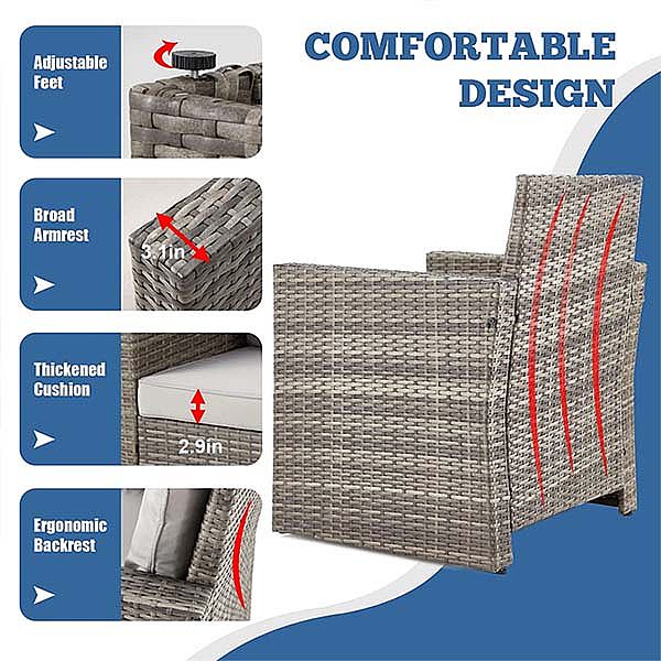 Kombinationssofa-Set aus PE-Rattan für den Außenbereich - 10C01E