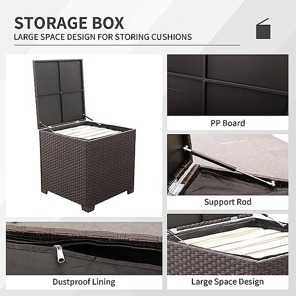 4-teiliges Gartenmöbel-Set aus Korbgeflecht und Rattan - 10C01H