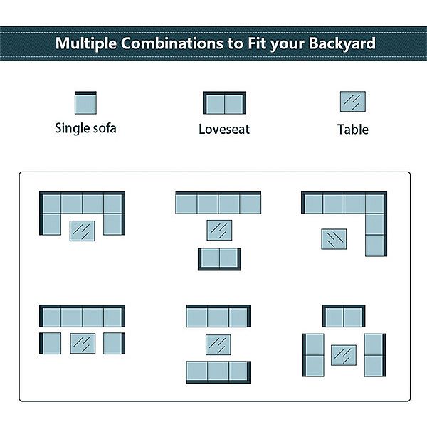 Patio Leisure Rattan-Sofa-Set - 10C01I