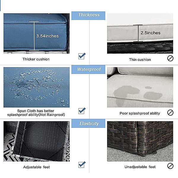 Gartenmöbel-Set aus Korbgeflecht und Rattan - 10C01J