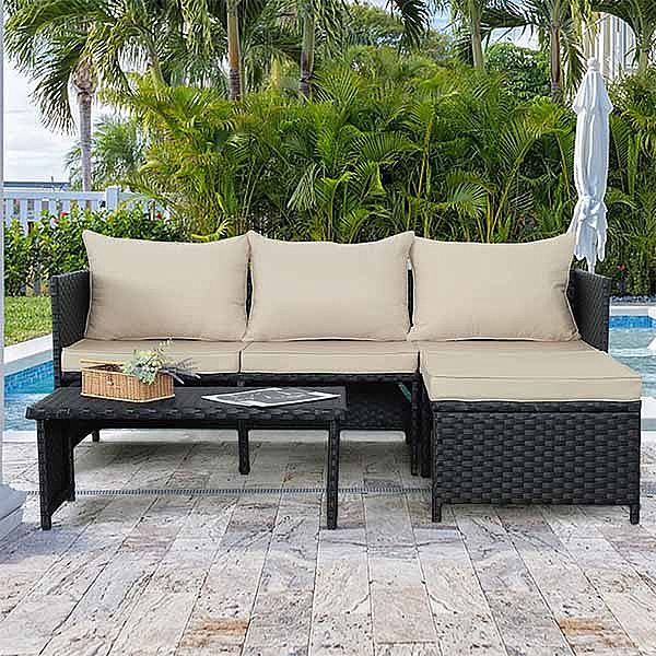 3 Stück Garten Rattan Sofa - 10C01L