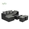 Garten-Rattan-Möbel-Sets in Schwarz - 10C01M