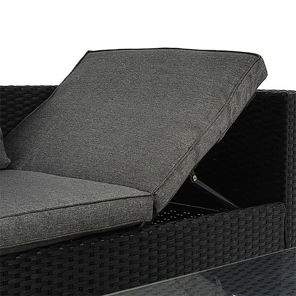 Garten-Rattan-Möbel-Sets in Schwarz - 10C01M