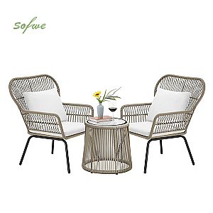 Luxuriöses, modernes Gartenmöbel-Set aus Rattan