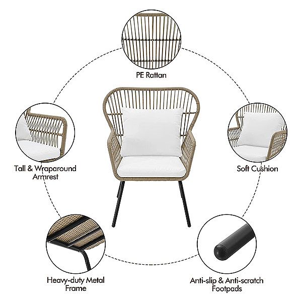 Luxuriöses, modernes Gartenmöbel-Set aus Rattan - 10C01O