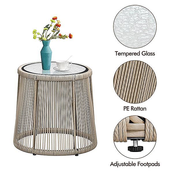 Luxuriöses, modernes Gartenmöbel-Set aus Rattan - 10C01O