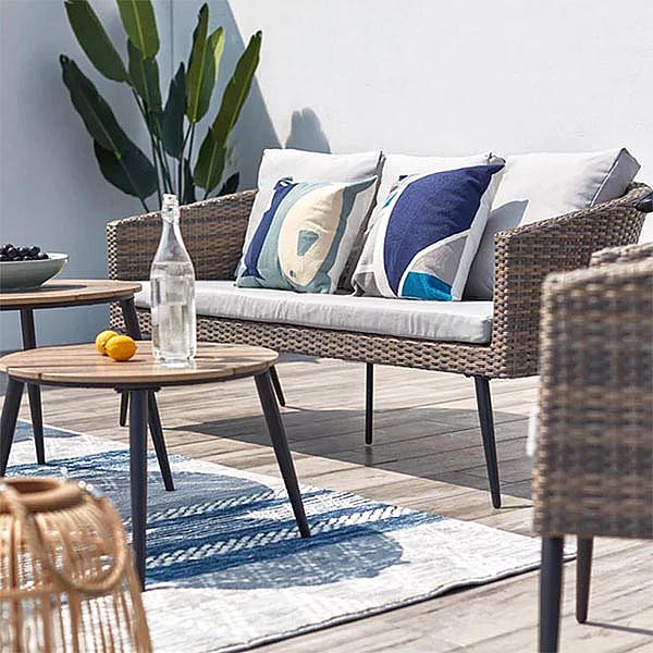Modernes, luxuriöses Rattan-Gartenmöbelsofa im französischen Stil - 10C01P