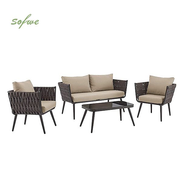 Luxuriöses 4-teiliges Sofa-Set mit Rattan-Möbeln - 10C01Q