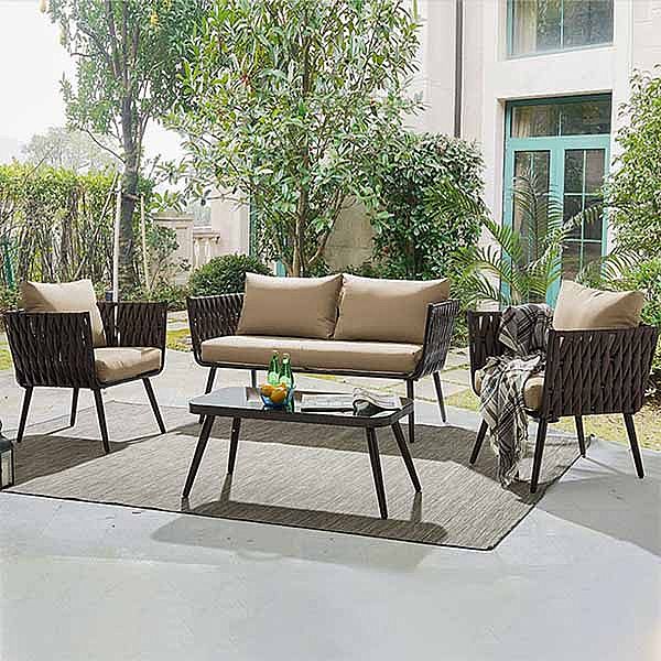 Luxuriöses 4-teiliges Sofa-Set mit Rattan-Möbeln - 10C01Q