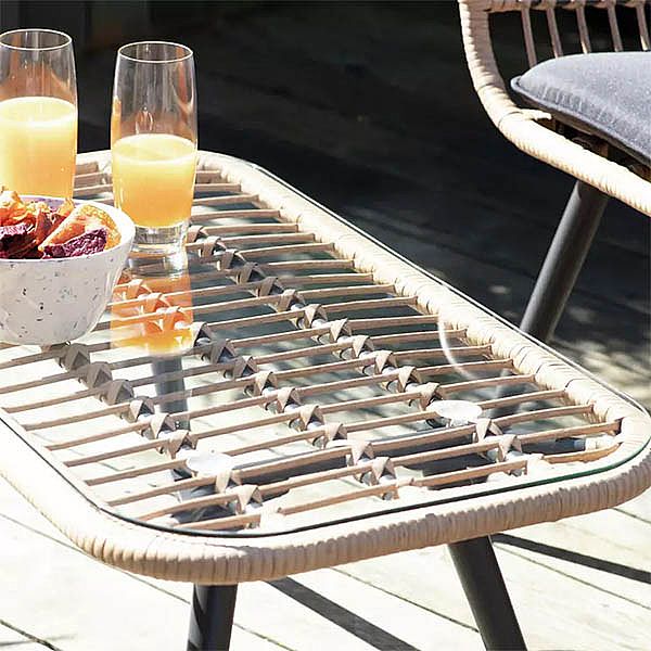 4-Sitzer-Gartenmöbel aus Korbgeflecht und Rattan - 10C01S