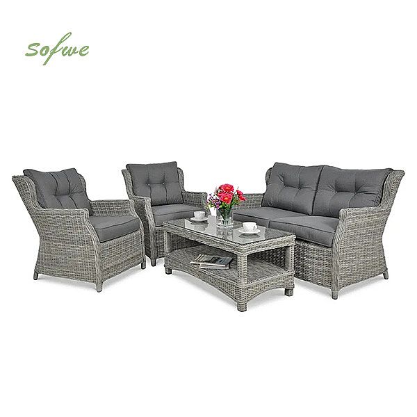 4 Stück Rattan Terrassenmöbel Garten Sofa Sets - 10C01W