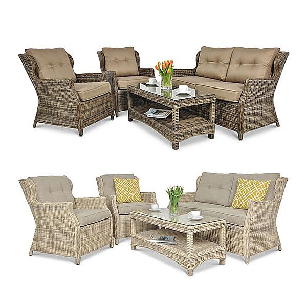 4 Stück Rattan Terrassenmöbel Garten Sofa Sets - 10C01W