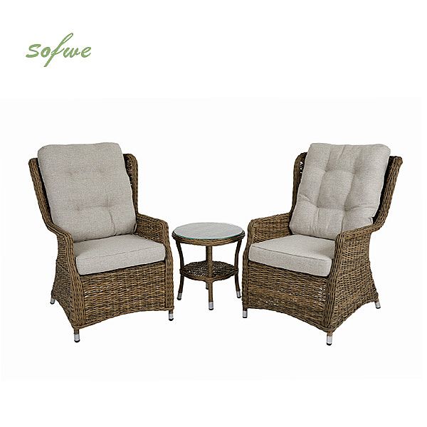 Patio Conversation Garden 3-tlg. Rattan-Möbel-Set - 10C01X