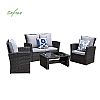 Patio-Garten-Sofa-Set aus Rattangeflecht - 10C01Z