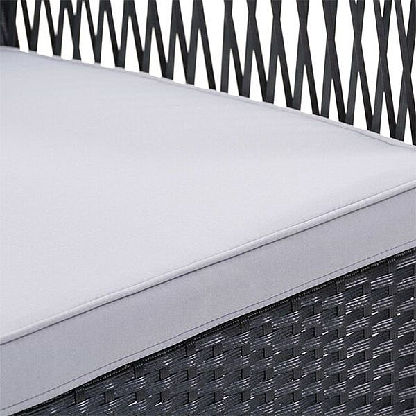 4-teiliges Korbmöbel-Sofa aus Rattan mit Schreibtischplatte aus gehärtetem Glas - 10C02C