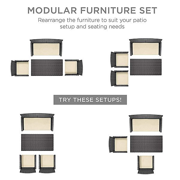 Geflochtene Rattan-Terrassen-Gesprächsmöbel-Sets - 10C02D