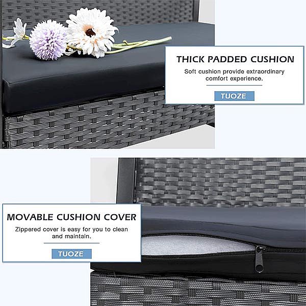 Wicker Outdoor 4-teilig Outdoor Tisch und Stuhl mit Couchtisch - 10C02E