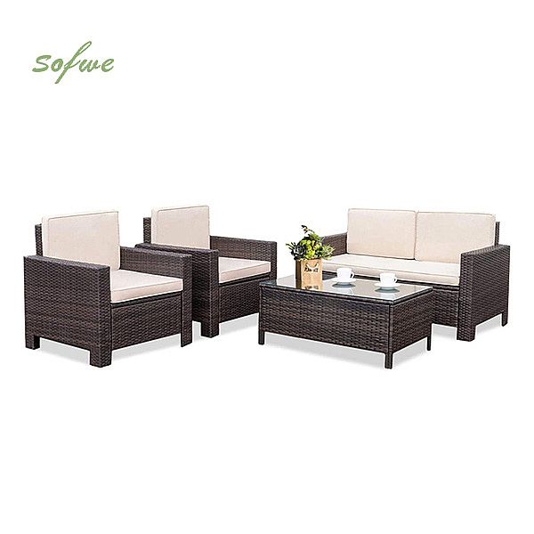 Outdoor-Gewebe-Rattan-Terrassen-Gesprächsmöbel-Sets - 10C02K