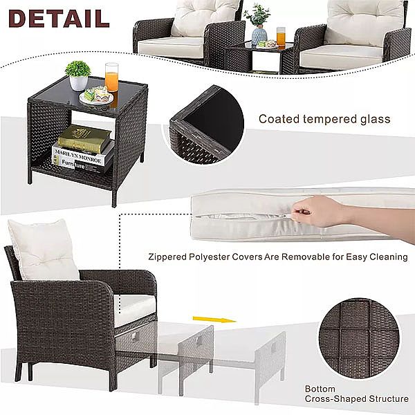 Großhandel 5-teiliges Rattan-Loungesessel-Set - 10C02L