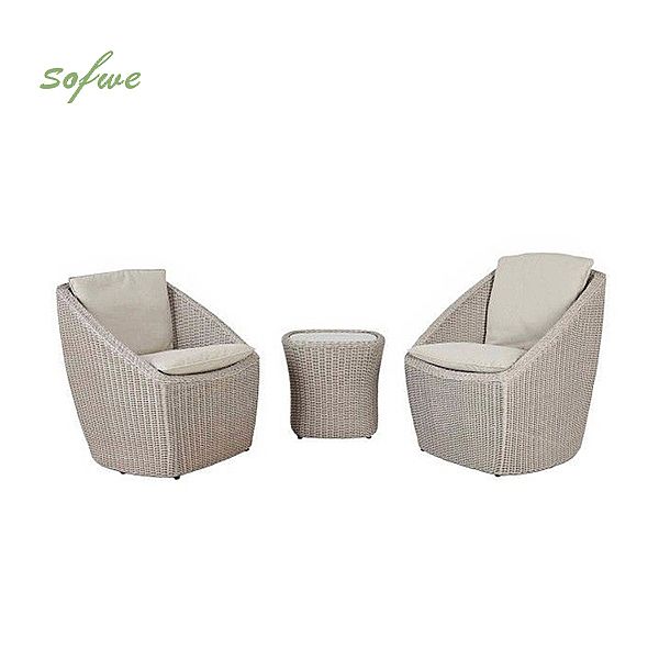 3-teiliges Outdoor-Bar-Möbelset aus Korbgeflecht und Rattan - 10C02N