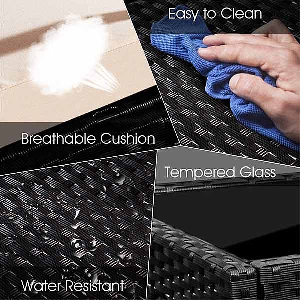 3-teiliges Korbmöbel-Set für die Terrasse im Freien - 10C02Q