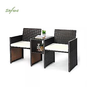 Einteiliger Anzug Rattan Gartenmöbel Set 2-Sitzer Sofa