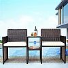 Einteiliger Anzug Rattan Gartenmöbel Set 2-Sitzer Sofa - 10C02T