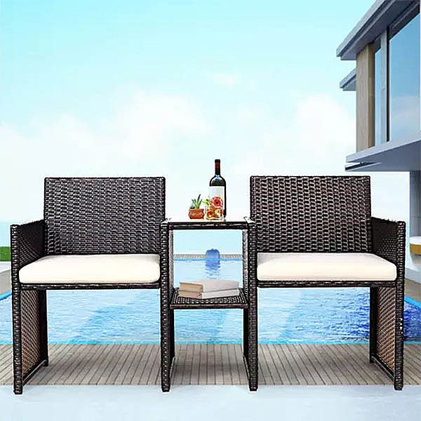 Einteiliger Anzug Rattan Gartenmöbel Set 2-Sitzer Sofa - 10C02T