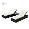 Outdoor-Pool-Loungesessel-Set mit verstellbarer Rückenlehne aus Korbgeflecht - 10C02W