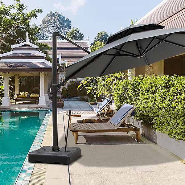 Gartenschirmständer mit Rollen - 12U02O