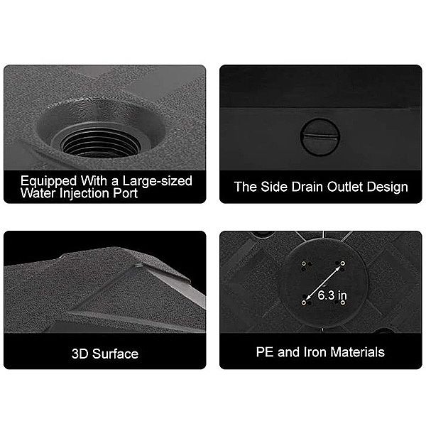 Sonnenschirmständer für die Terrasse mit Rollen - 12U02S