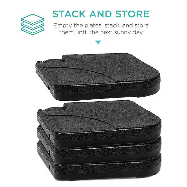 4 Stück robuste, freitragende, versetzte Außenschirmbasis - 12U03D